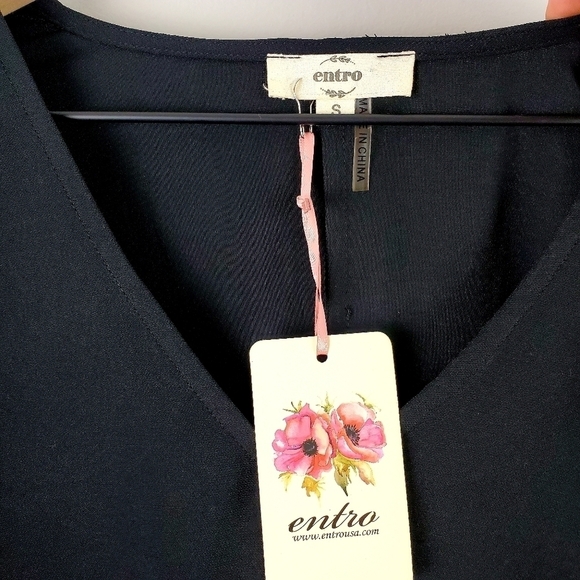 Entro black animal print shift dress small bnwt - Picture 6 of 8